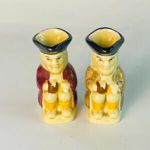 Vintage Mini Toby Ceramic Pitchers 2 3/4” Handcrafted by Wood